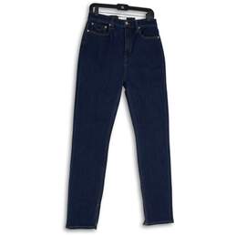 NWT Unpublished Womens Blue Denim Dark Wash High Rise Skinny Leg Jeans Sz 31X32