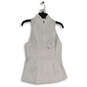 NWT Womens White Sleeveless Mock Neck Full-Zip Activewear Vest Size Small image number 1