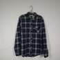 Mens Plaid Classic Fit Collared Long Sleeve Chest Pocket Button-Up Shirt Size L image number 1