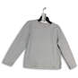 Womens Gray Heather V-Neck Stretch Long Sleeve Pullover T-Shirt Size Small image number 1