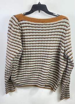 Nine West Brown Striped Knit Sweatshirt - Size Large alternative image