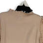 NWT Womens Beige Knitted Lace Round Neck Long Sleeve Pullover Sweater Sz S image number 4