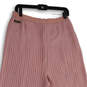 NWT Womens Pink Pleated Elastic Waist Wide Leg Ankle Pants Size Large image number 4