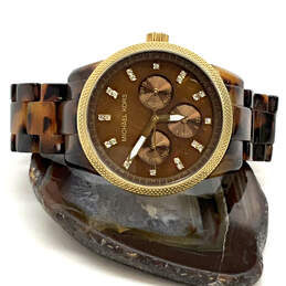 Designer Michael Kors Tort Ritz MK-5038 Brown Tortoise Chronograph Watch alternative image