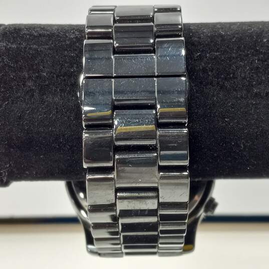 Women's Michael Kors Black Out Chronograph Quartz Crystal Black Dial Watch MK5360 image number 3