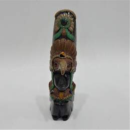 Aztec Mayan Eagle Warrior Stone & Black Obsidian Totem Figurine