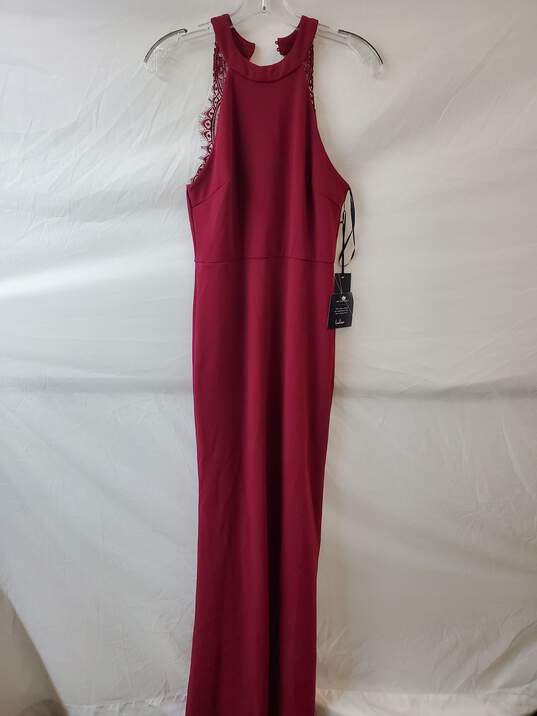 Lulus Red Lace Halter Maxi Dress Size S image number 1