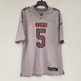 Mens Gray San Francisco 49ers Trey Lance #5 Football-NFL Jersey Size L