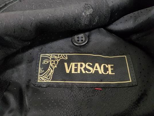 Versace Black 100% Lana Wool Blazer Jacket Men's Size 50R image number 4
