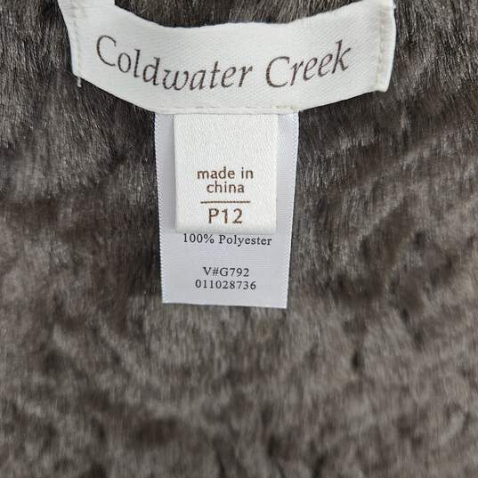 Coldwater Creek Brown Reversible Faux Fur Coat image number 5