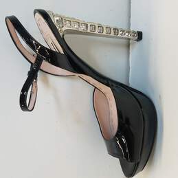 Miu Miu Ankle Strap Peep Heel Women's Size 38 Patent Black AUTHENTICATED alternative image