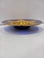 Vintage Venetian Murano Hand Painted 24K Gold Layer Cobalt Victorian Glass Plate image number 2