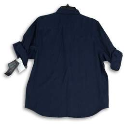 NWT Mens Blue Pointed Collar Roll Tab Sleeve Button-Up Shirt Size X-Large alternative image