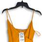 NWT Zara Womens Orange Spaghetti Strap Sleeveless Side Ruched Bodycon Dress Sz S image number 3