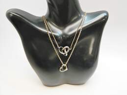 Artisan 925 Open Heart & Knot Pendant Cable & Box Chain Necklaces 13.2g