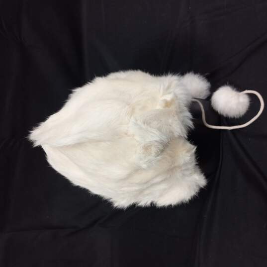 White Faux Fur Rabbit Hat image number 3
