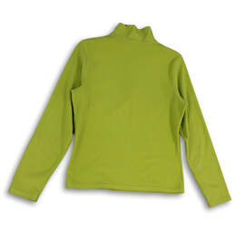 Womens Green 1/4 Zip Mock Neck Long Sleeve Fleece Jacket Size Medium alternative image