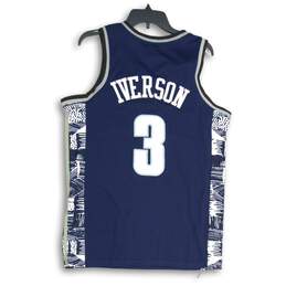 NWT Nike Mens Blue NBA Georgetown Hoyas Allen Iverson #3 Basketball Jersey Sz M alternative image