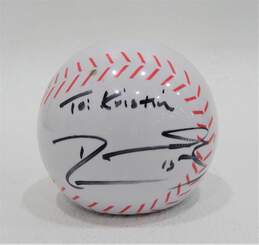 Darwin Barney Autographed Baseball Bank Chicago Cubs