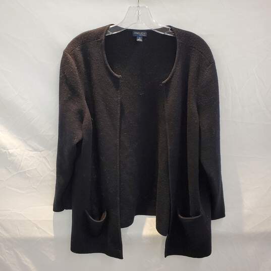 Preview International Black Merino Wool Cardigan Sweater Size 2X image number 1