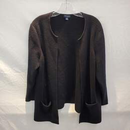 Preview International Black Merino Wool Cardigan Sweater Size 2X