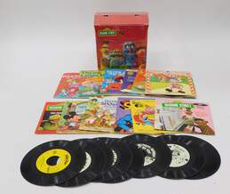 Mixed Lot Of Children's 45 RPM Records & Books w/ Case 1970's