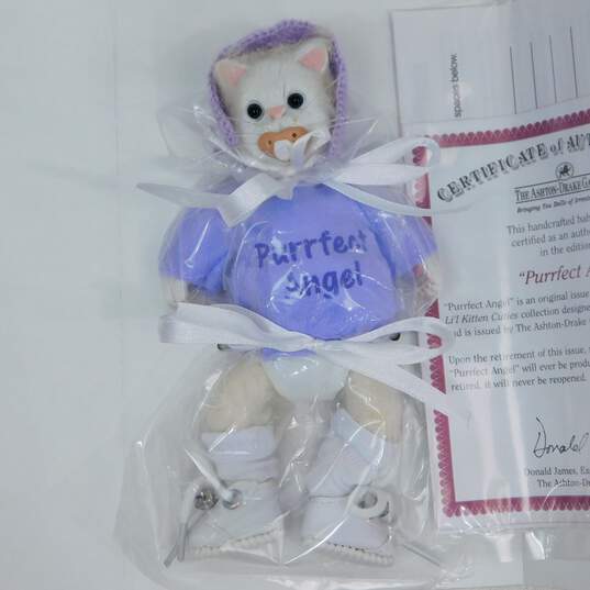 Ashton Drake Purrfect Angel & Purrfectly Lovable Cat Dolls IOB W/ COA image number 4