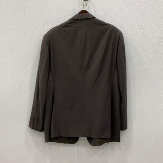 Armani Collezioni Mens Gray Brown Blazer & Pant 2 Piece Suit Set Size 46R w/COA image number 3