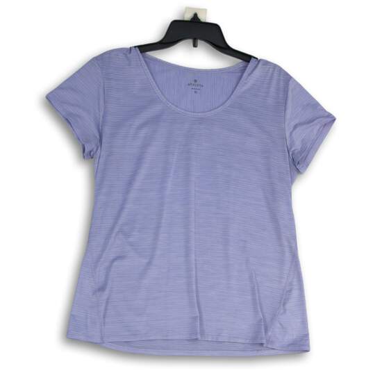 Womens Lavender Round Neck Short Sleeve Activewear Pullover T-Shirt Size XL image number 1
