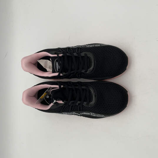 NIB Womens 1116 Pink Black Steel Toe Low Top Lace-Up Sneaker Shoes Sz EU 39 image number 1