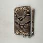 Michael Kors Womens Brown Snakeskin Print Zipper Clutch Zip-Around Wallet image number 1