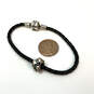 Designer Pandora S925 ALE Sterling Silver Leather Ball Clasp Charm Bracelet image number 3