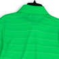 Mens Green Striped Collared Button Front Short Sleeve Polo Shirt Size Small image number 4