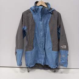Women's Light Blue & Gray The North Face Jacket (Size M)