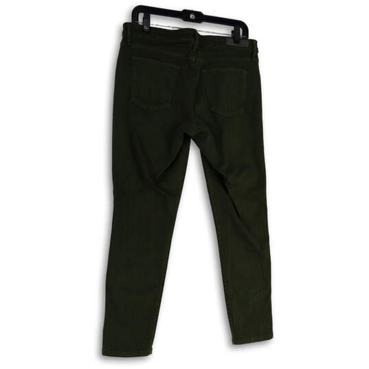 Womens Green Denim Dark Wash Stretch Pockets Skinny Leg Jeans Size 12 image number 2