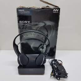 Sony cordless rechargeable headphones with charging dock and cords untested
