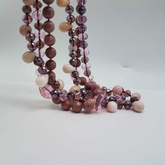 Sterling Silver Tree Strand Purple & Pink Gemstone Necklace 21 Inch 278.1 image number 2