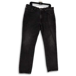 Womens Black Denim Dark Wash Slim Fit Pockets Straight Leg Jeans Size 36x32