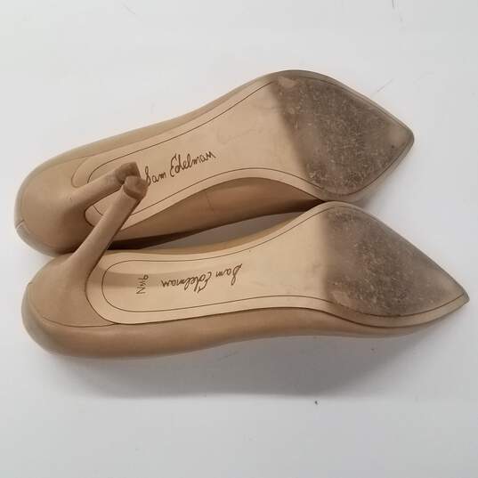 Sam Edelman Women's Hazel Beige Leather Pointed Toe Pumps Size 9.5 image number 5