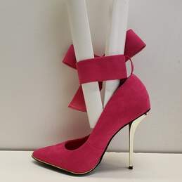 Privileged Marnie Fuchsia Ankle Bow Stiletto Heels Shoes Size 9 alternative image