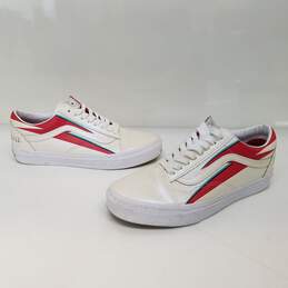 VANS 2019 David Bowie Archive Pearlescent White w/ ZigZag Leather Sneakers W10.5