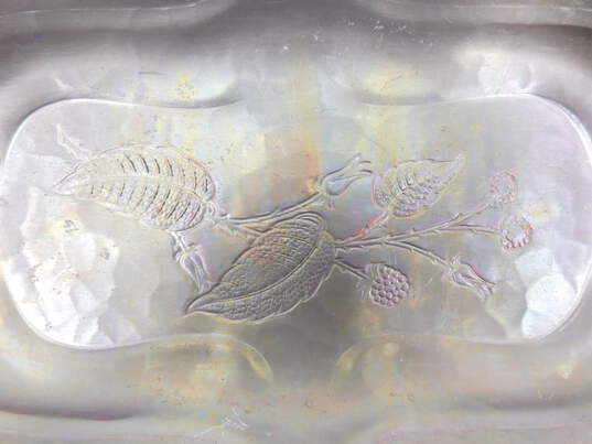 Vintage FARBERWARE Brooklyn NY Wrought Metal Floral Etched Hammered Serving Tray image number 2