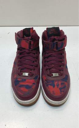 Nike Air Force 1 Ultra Force Mid Camo Print Burgundy Sneakers 807384-600 Size 7 alternative image