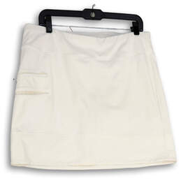 Womens White Tee Time Flat Front Pull-On Tennis Atheltic Skort Size Large alternative image
