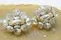 Vintage Vendome Crystal Gold Tone Clip On Earrings 20.0g image number 1