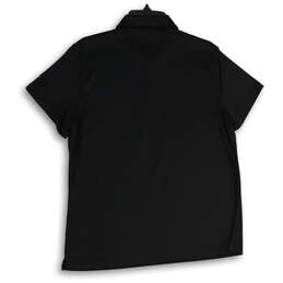 NWT Womens Black Short Sleeve Spread Collar Polo Shirt Size X-Large alternative image
