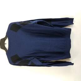 J Lindeberg Blue Black Molaro Bug Instarsia Long Sleeve Crewneck Pullover Sweater L alternative image