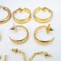 Unique Design Gold Tone Fashion Clip and Pin Earrings Bundle image number 4