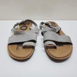 SOREL Womens Ella Sandal Gray Crisscross Ankle Strap Sandals Size 8