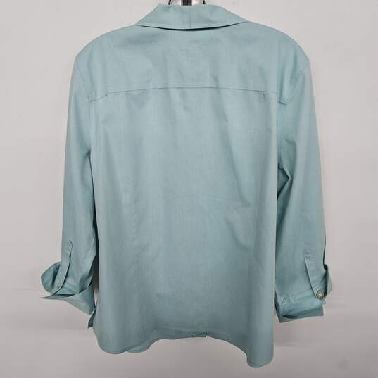 Foxcroft Teal Button Up image number 2